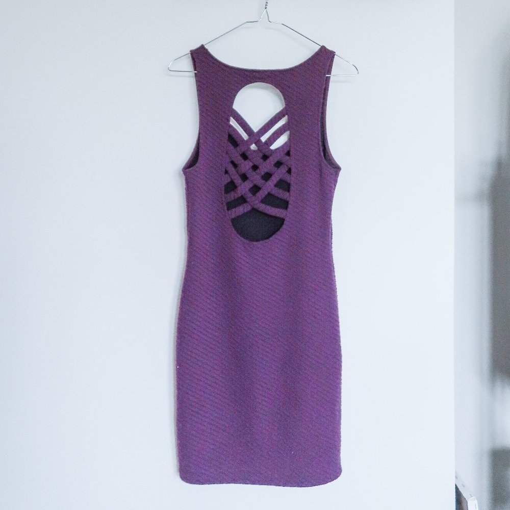 Free People Open Back Lattice-Detail Mini Dress